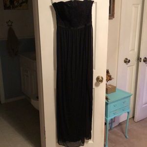 Floor length strapless dress